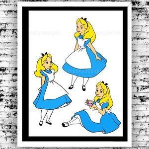 Alice in Wonderland Bright Art Print 8.5x11